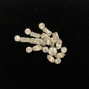 Vintage rhinestone spray shaped brooch